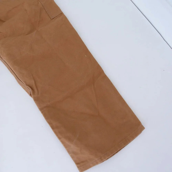 Vintage Tough Duck Tan 100% Cotton Double  Knee Zip Up Overalls Size XL-XXL - Picture 15 of 16